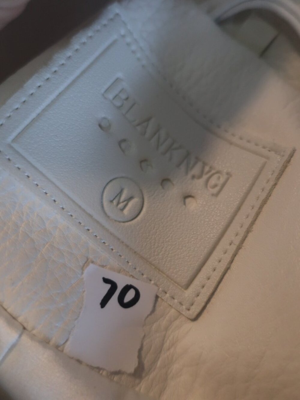 Womens Blank NYC (Item- 70) White Faux Leather Zip Moto Jacket M - Picture 13 of 16